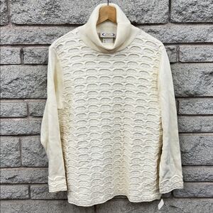 Vintage NOS Tricot Exclusive Elegant Cream Sweater Sz L